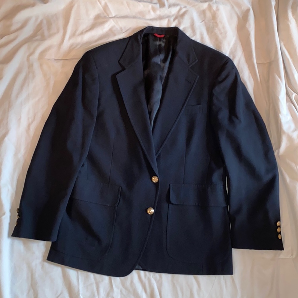 Jos. A. Bank Navy Sport Coat with Gold Buttons